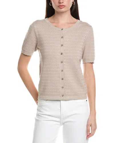 Halston Button Sweater In Brown