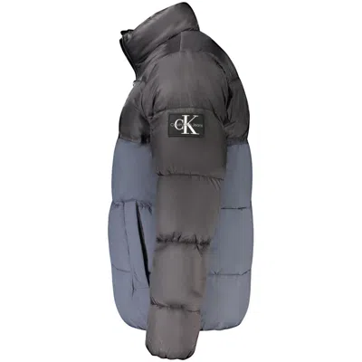 Calvin Klein Blue Polyester Men Jacket In Multi