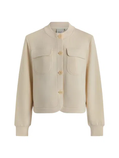 Varley Hartwell Button Through Sweat Jacket Pristine In Neutral