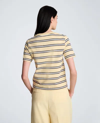 Kenneth Cole Stripe Heavyweight T-shirt In Yellow