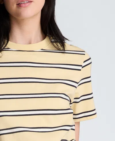 Kenneth Cole Stripe Heavyweight T-shirt In Yellow