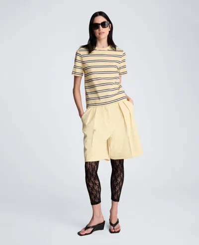 Kenneth Cole Stripe Heavyweight T-shirt In Yellow