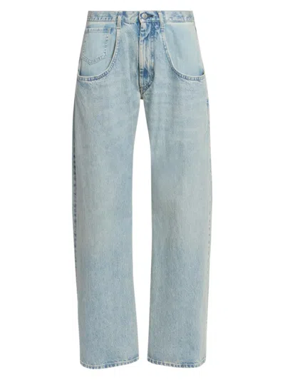 Maison Margiela Straight-leg Jeans With Exaggerated Pocket In Black