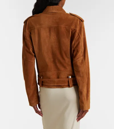 Nili Lotan Evel Zipper Motorcycle Jacket In Brown