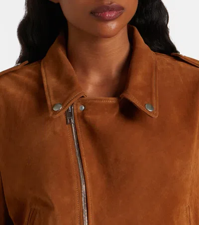 Nili Lotan Evel Zipper Motorcycle Jacket In Brown