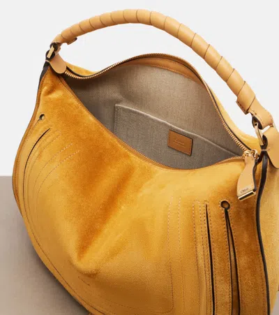 Chloé Chloe Marcie Medium Suede Shoulder Bag In Orange
