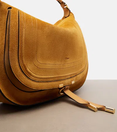 Chloé Chloe Marcie Medium Suede Shoulder Bag In Orange