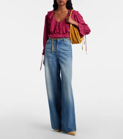 Chloé Chloe Marcie Medium Suede Shoulder Bag In Orange