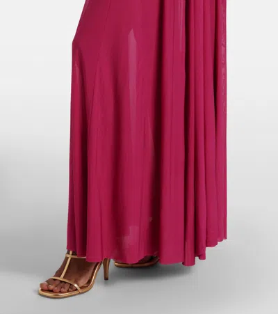 Zimmermann Strapless Gathered Jersey Gown In Pink