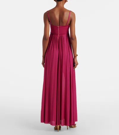 Zimmermann Strapless Gathered Jersey Gown In Pink