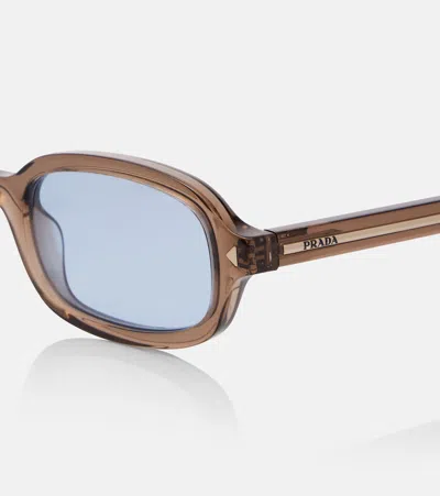 Prada Sunglasses With The Iconic Metal Plaque In Red