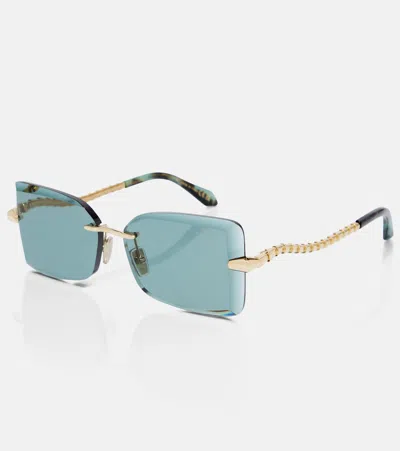 Bvlgari Serpenti 51mm Metal Rectangular Sunglasses In Multi