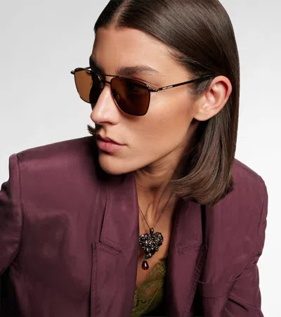 Saint Laurent Sl 866 Aviator Sunglasses In Pattern