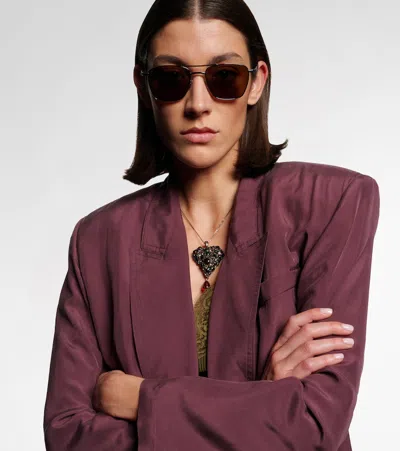 Saint Laurent Sl 866 Aviator Sunglasses In Pattern