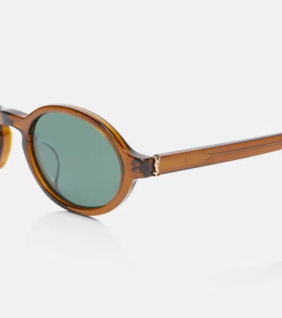 Saint Laurent Monogram Oval Sunglasses In Pattern