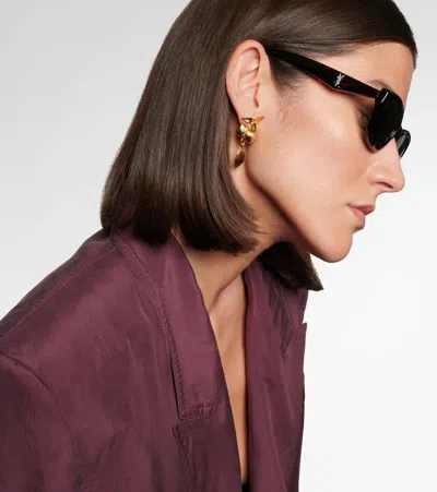 Saint Laurent Monogram Rectangular Sunglasses In Pink