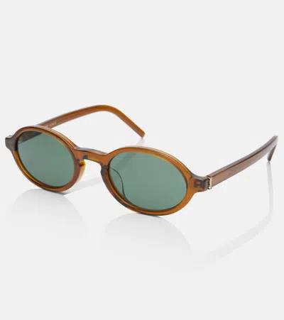 Saint Laurent Monogram Oval Sunglasses In Pattern