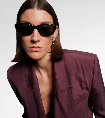 Saint Laurent Monogram Rectangular Sunglasses In Pink