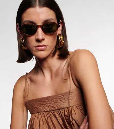 Saint Laurent Monogram Oval Sunglasses In Pattern