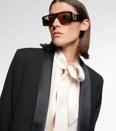 Fendi Ff Squared Rectangular Sunglasses In Red