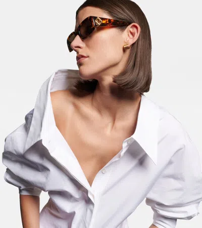Fendi Ff Diamonds Rectangular Sunglasses In Purple