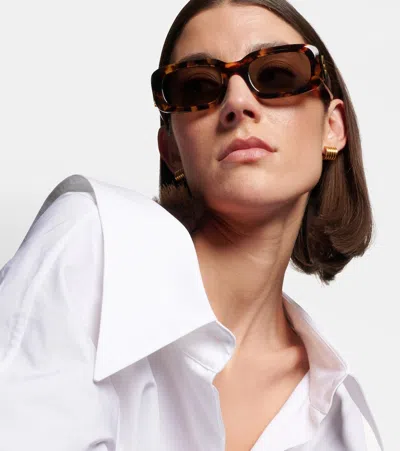 Fendi Ff Diamonds Rectangular Sunglasses In Purple