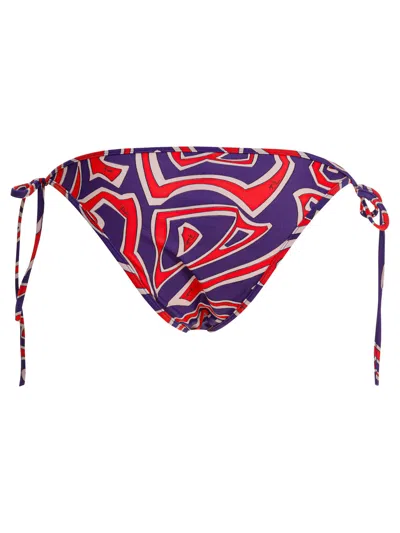 Pucci Tie-side Printed Bikini Bottom In Blue