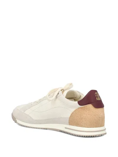 Brunello Cucinelli Sneaker Low Top Contrasting Heel Panel In Neutral
