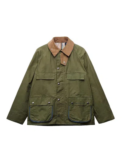 Barbour Green Solid Shirt Collar Jacket In Green