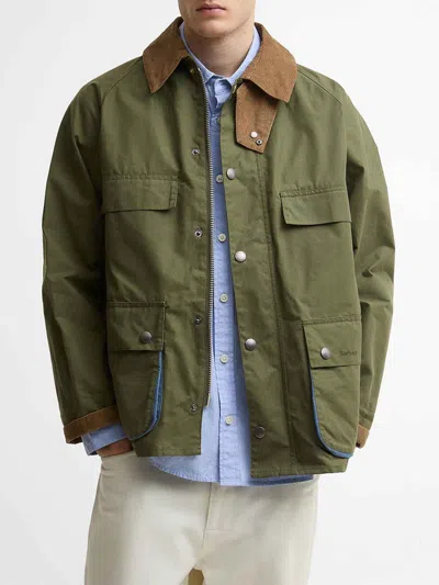 Barbour Green Solid Shirt Collar Jacket In Green