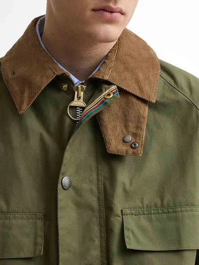 Barbour Green Solid Shirt Collar Jacket In Green
