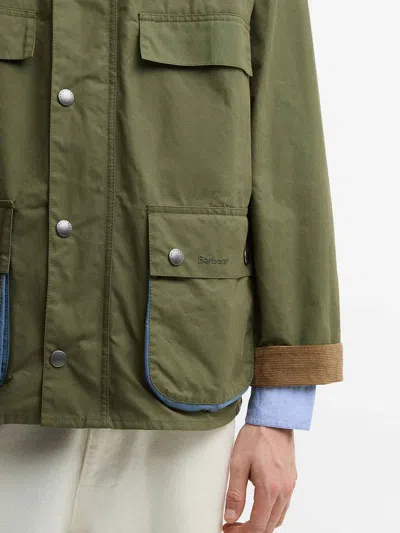 Barbour Green Solid Shirt Collar Jacket In Green