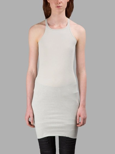 Rick Owens Drkshdw Light Grey Ribbed Tank Top In Off