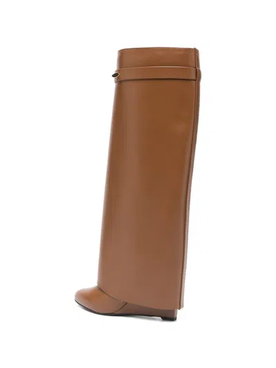 Givenchy Brown Leather Boots In Brown