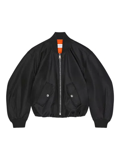 Givenchy Womens Black Cropped Shell-padded Bomber Jacket In Black