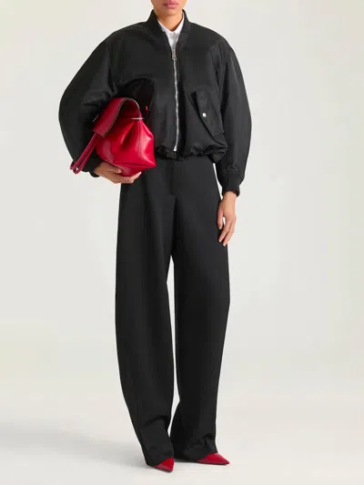 Givenchy Womens Black Cropped Shell-padded Bomber Jacket In Black