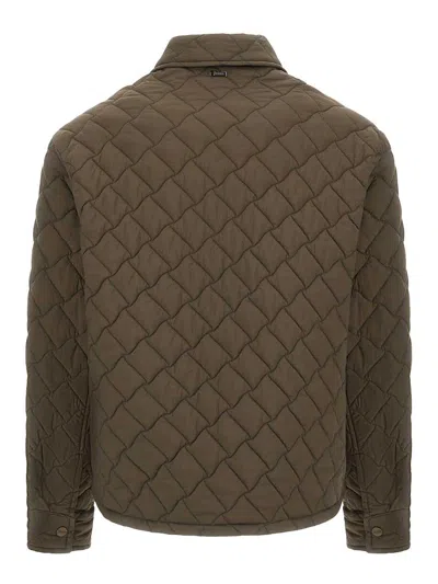 Herno Quilted Ecoage Waterproof Shacket In Green