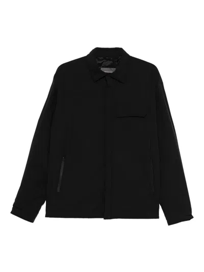 Herno Concealed Placket Jacket In Black