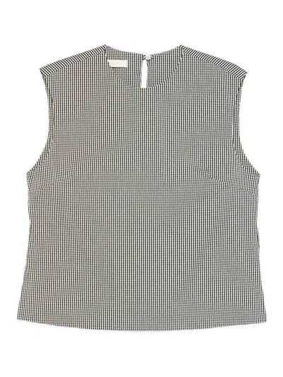 Incotex Edith Sleeveless Top Check Pattern Back In Gray