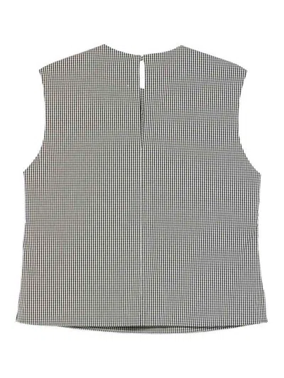 Incotex Edith Sleeveless Top Check Pattern Back In Gray
