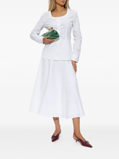 Jacquemus La Jupe Triangle Cotton-blend Midi Skirt In White