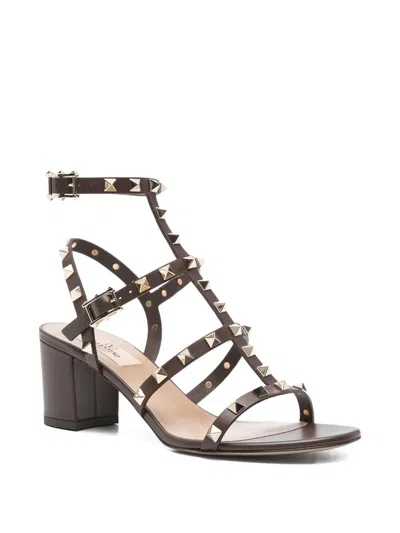 Valentino Rockstud Caged 60 Leather Ankle Strap Sandal In Multi