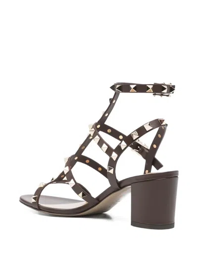 Valentino Rockstud Caged 60 Leather Ankle Strap Sandal In Multi