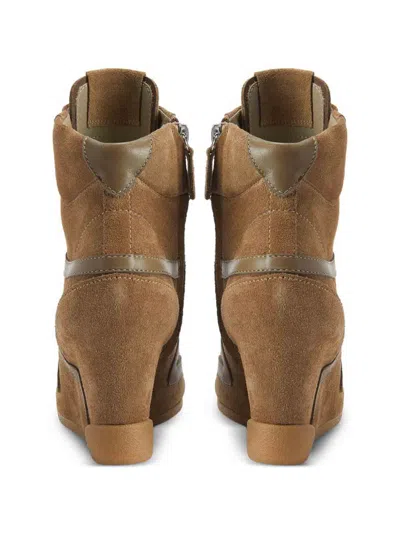 Giuseppe Zanotti Suede Sneakers Boots Wedge Heel Design In Brown