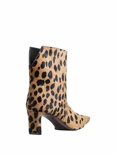 Khaite Ona Leopard-print Calf Hair Ankle Boots In Brown