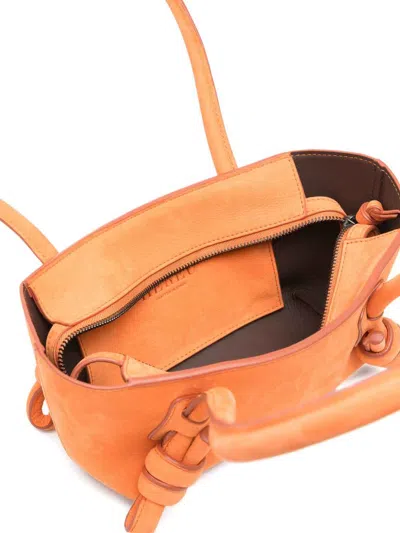 Hereu Mini Fleca Rectangular Shoulder Bag Double Handles In Orange