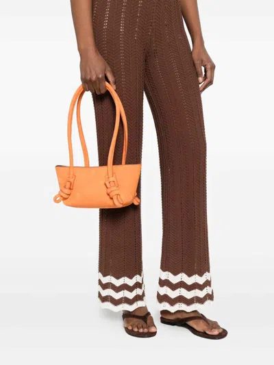 Hereu Mini Fleca Rectangular Shoulder Bag Double Handles In Orange