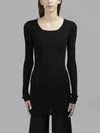 RICK OWENS BLACK RIBBED SWEATER