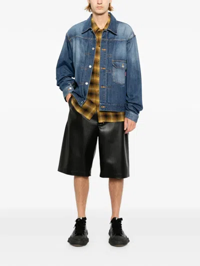 Mastermind Japan Patchwork Jacquarded Denim Jacket In Black