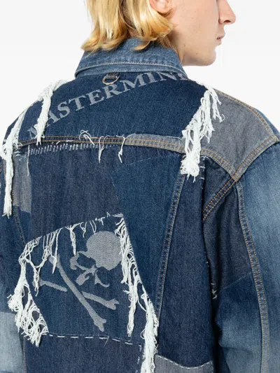 Mastermind Japan Patchwork Jacquarded Denim Jacket In Black